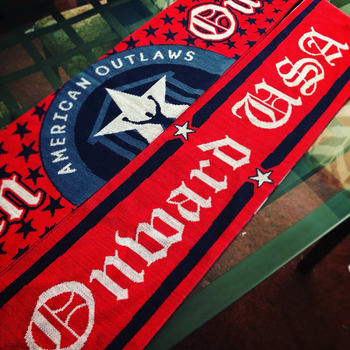 AO Philly scarves with the new logo