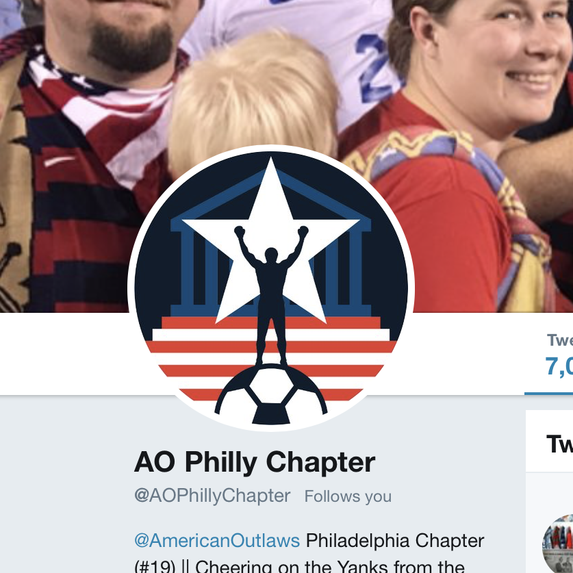 screen shot of AO Philly's Twitter masthead with the new identity