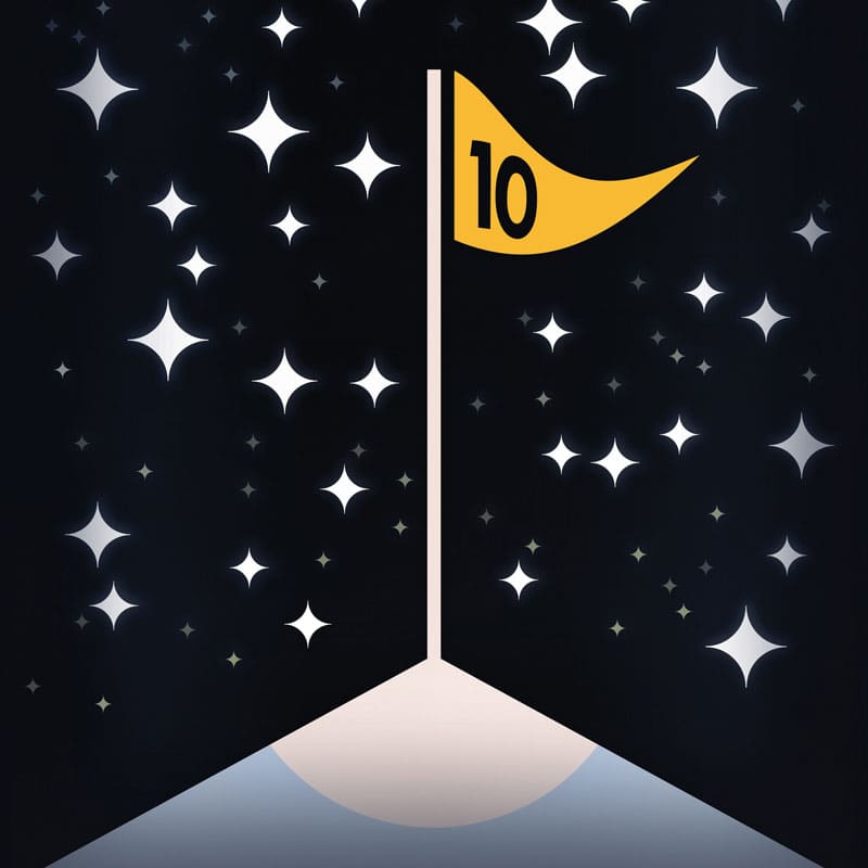 detail: the poster's mountain/corner flag