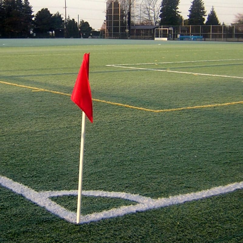 detail: the shape of a soccer field's corner markings